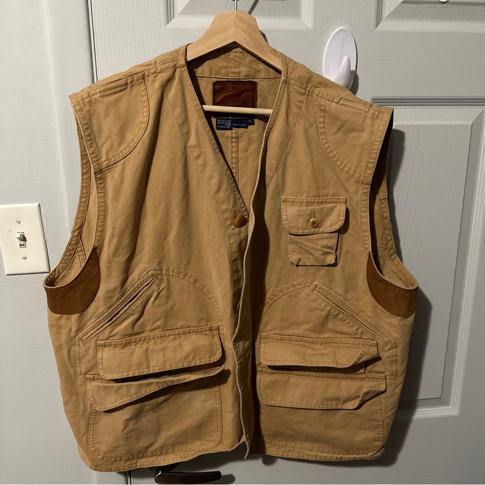 Vintage Polo Ralph Lauren Sportsman Mens XL Khaki Hunting Vest
